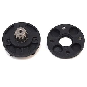 High-quality RC car gear set with durable black plastic and metal components for improved performance.