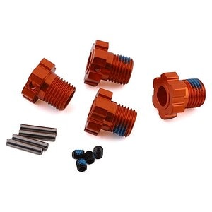 Traxxas Wheel hubs splined 17mm (orange-anodized) (4)/ 4x5mm GS (4)/ 3x14mm pin (4) TRA8654A