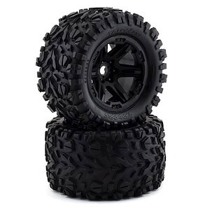 Traxxas Tires & Wheels Glued Chrome Terra Groove Dual Profile (Electric Rear) TRA8672