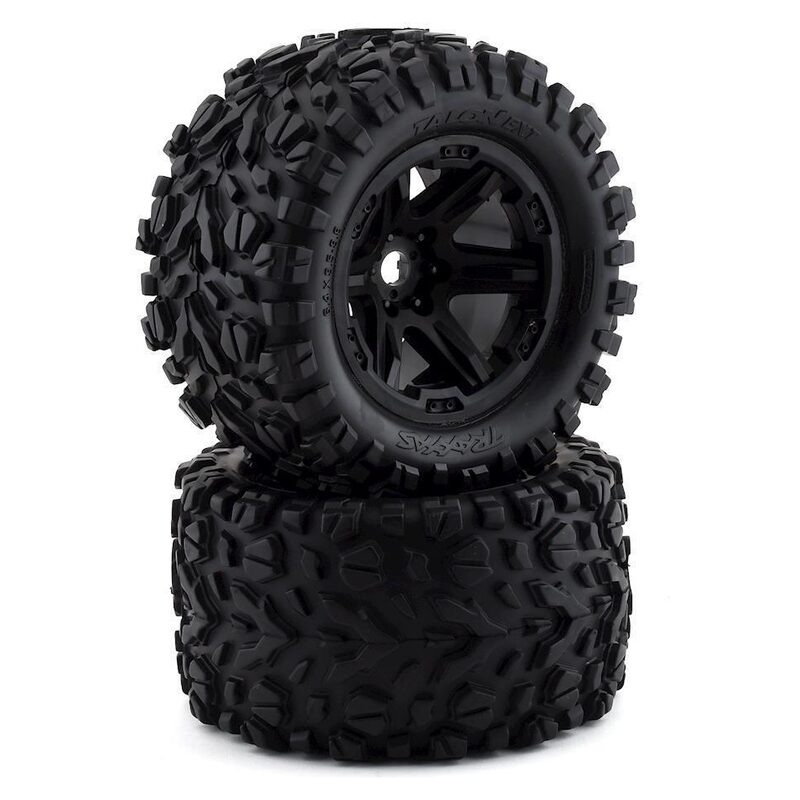 Traxxas Tires & Wheels Glued Chrome Terra Groove Dual Profile (Electric Rear) TRA8672