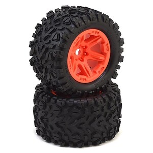 Traxxas Tires & Wheels Glued Satin Chrome Terra Groove Dual Profile (Electric Rear) TRA8672A