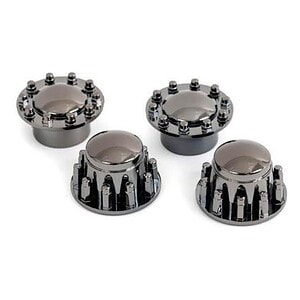 Traxxas Center caps 2.2 TRX-6 Big Rig wheels black chrome (front (2) rear (2)) TRA8876R