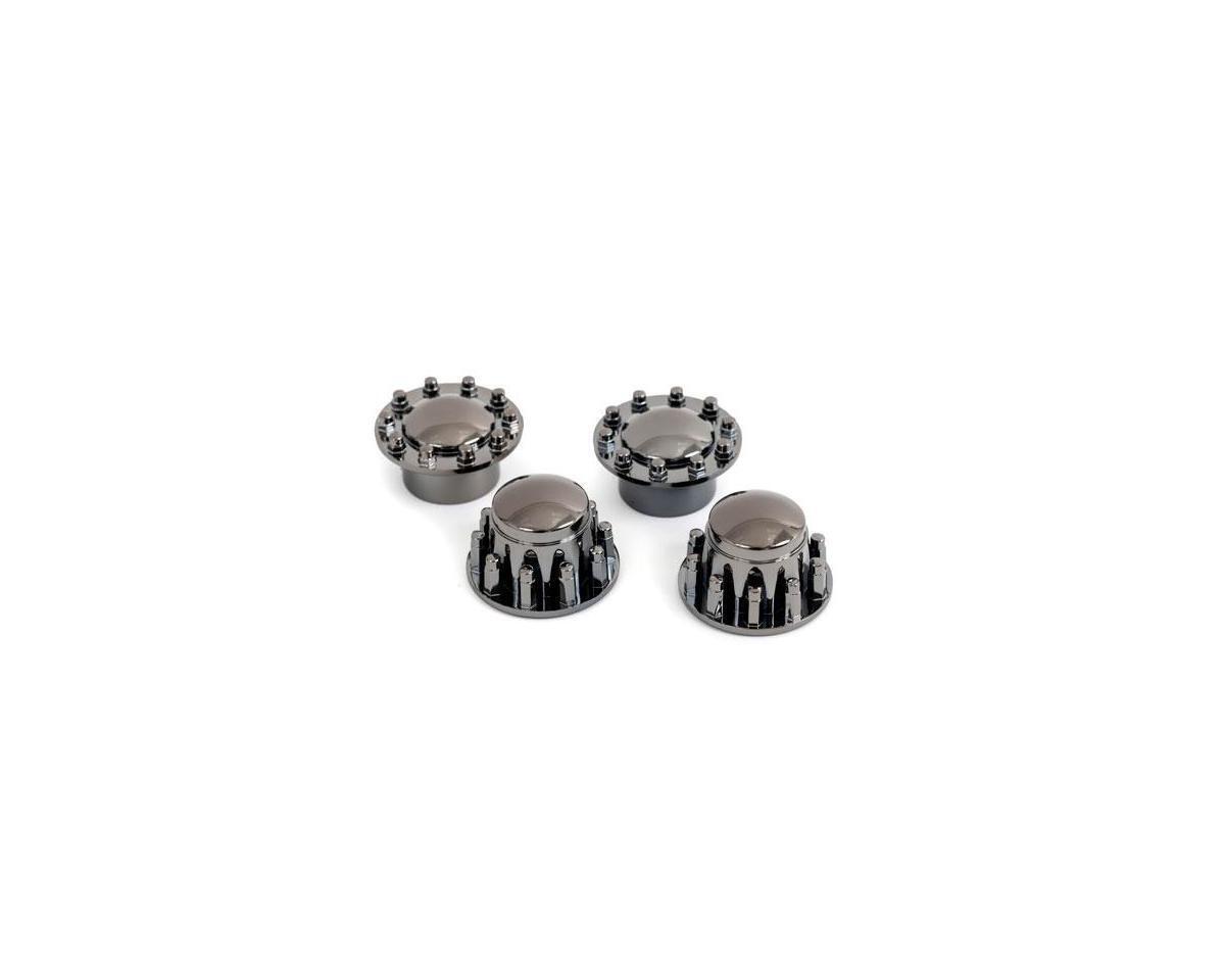 Traxxas Center caps 2.2 TRX-6 Big Rig wheels black chrome (front (2) rear (2)) TRA8876R