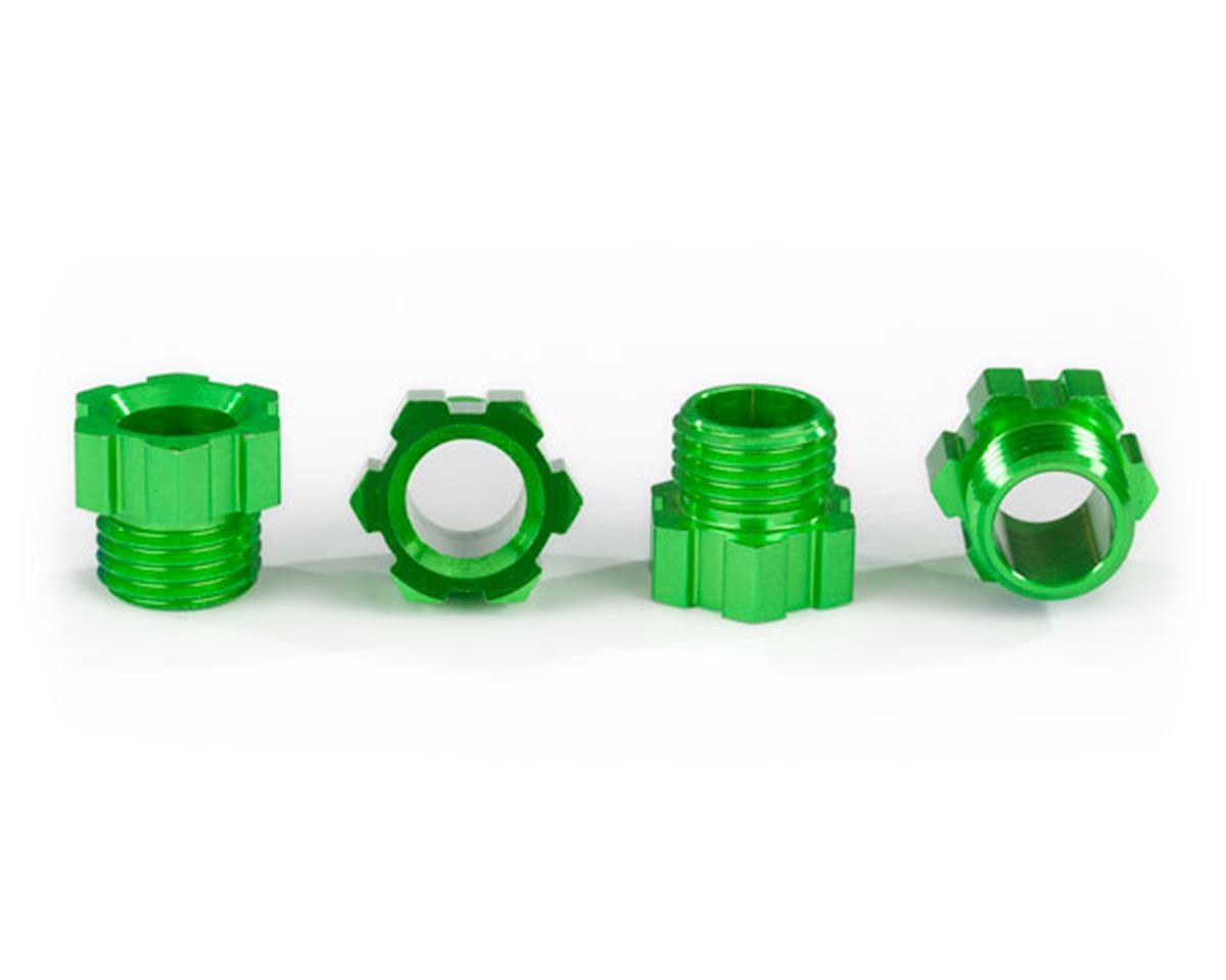 Traxxas Stub axle nut aluminum (green-anodized) (4) TRA8886G