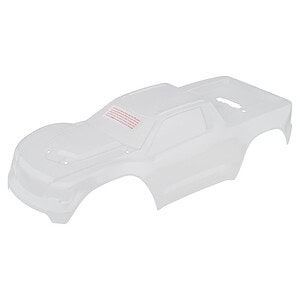 Detailed white RC car body shell for off-road and racing RC vehicles. Durable and lightweight, perfect for customizing RC cars.