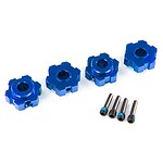 Traxxas Wheel hubs hex aluminum (blue-anodized) (4)/ 4x13mm screw pins (4) TRA8956X