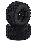 Traxxas Tires & Wheels Glued Black Talon EXT (17mm Splined TSM) TRA8972