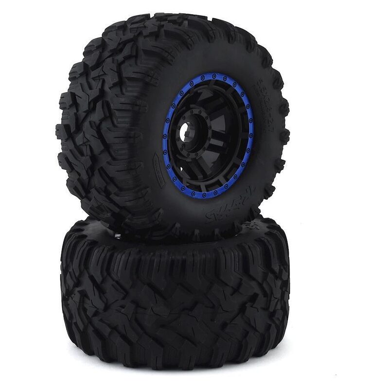 Traxxas Tires & Wheels Glued (Black Chrome 2.8) Sledgehammer (TSM) TRA8972A
