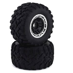 Traxxas Tires & Wheels Glued Black Dual Profile Sledgehammer (17mm Splined TSM) TRA8972X