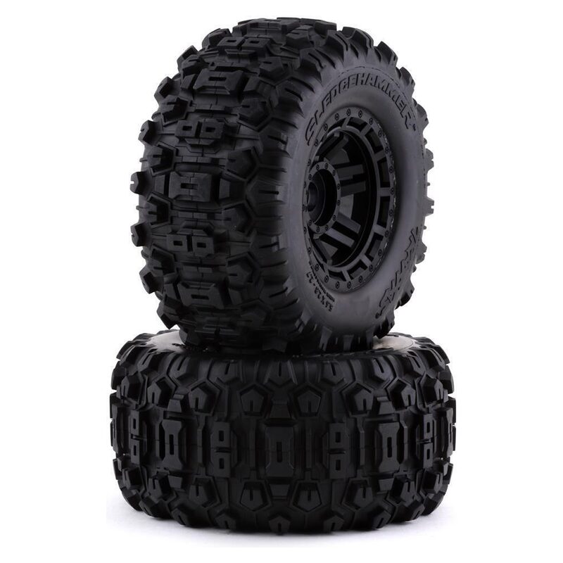 Traxxas Tires & Wheels Glued Black Maxx All-Terrain (17mm Splined TSM) TRA8973