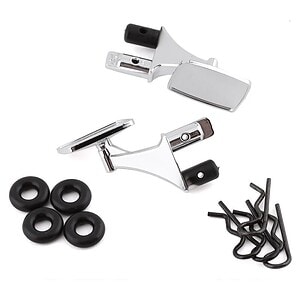 Traxxas Mirrors side chrome (left and right)/ o-rings (4)/ body clips (4) (fits #9111 body) TRA9118