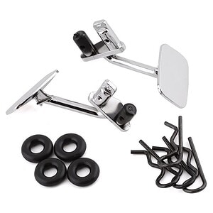 Traxxas Mirrors side chrome (left and right)/ o-rings (4)/ body clips (4) (fits #9112 body) TRA9121