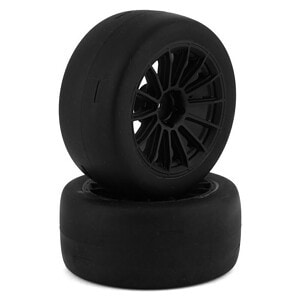 Traxxas Tires and wheels assembled glued (multi-spoke black wheels 2.0 slick tires foam inserts) (front) (2)