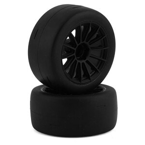 Traxxas Tires and wheels assembled glued (multi-spoke black wheels 2.0 slick tires foam inserts) (rear) (2)