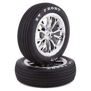 Traxxas Tires & Wheels Glued Weld Chrome Mickey Thompson ET Front (2) TRA9474R