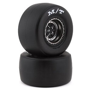 Traxxas Tires & Wheels Glued Weld Satin Black Chrome Mickey Thompson ET Drag Slicks (Rear) TRA9475A