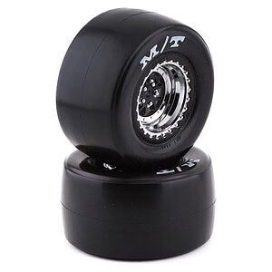 Traxxas Tires & Wheels Glued Weld Chrome/Black Mickey Thompson ET Drag Slicks (Rear) TRA9475R
