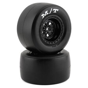Traxxas Tires & Wheels Glued Weld Glossy Black Mickey Thompson ET Drag Slicks Sticky (Rear) TRA9476
