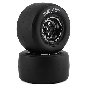 Traxxas Tires & Wheels Glued Weld Black Chrome Mickey Thompson ET Drag Slicks Sticky (Rear) TRA9476X