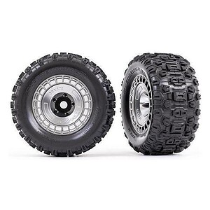 Traxxas Tires & Wheels Glued All Star Black Chrome Anaconda (Elec Rear Left/Right) TRA9572X