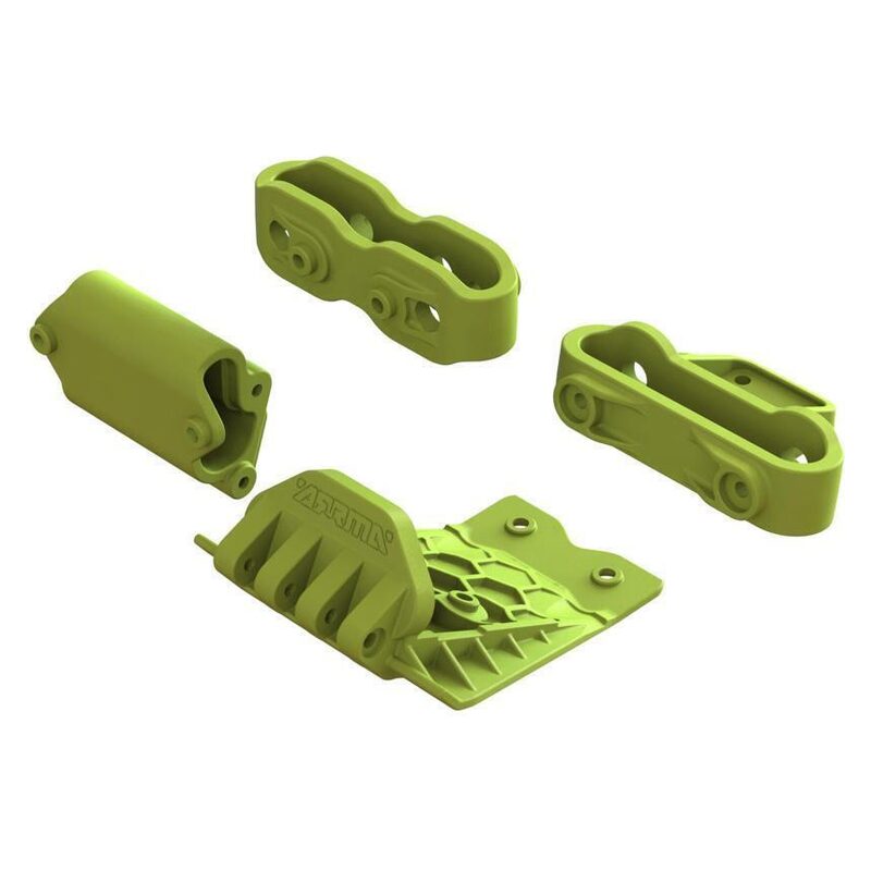Arrma Lower Skid And Bumper Mount Set - Fluoro Yellow ARA320773 - ara320773-jpg Arrma Lower Skid And Bumper Mount Set - Fluoro Yellow ARA320773