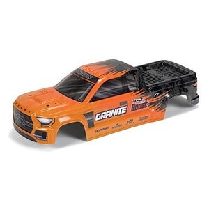 Arrma GRANITE 4X2 Painted Decaled Tri mmed Body Org/Blk ARA402343