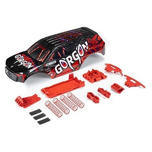 Arrma GORGON Painted Decaled Tri mmed Body Set Blk/Red ARA402354