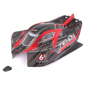 Arrma Body Painted w/Decals Typhon 6S Black/Red ARA406120