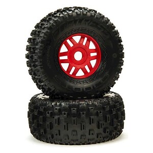 Arrma DBOOTS Fortress Tire Set Glued Red (2pcs) ARA550065