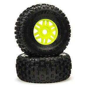 Arrma dBoots Fortress Tyre Set Glued Green (Pair) ARA550068