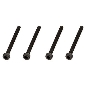 Durable black screws with gray nuts, ideal for RC car assembly and repairs.