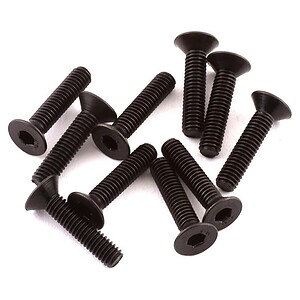 Black threaded screws for remote control cars and model vehicles.