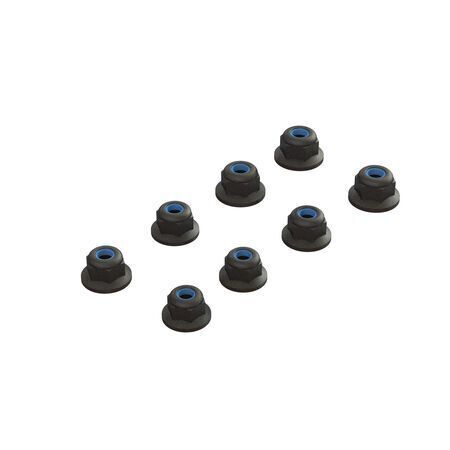 Arrma Flanged Lock Nut M3 Black 4pcs ARA708009