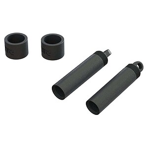 Black RC car shock absorber upgrade parts for improved performance.