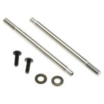 Replacement axles and hardware for RC cars, durable metal shafts with screws and washers.