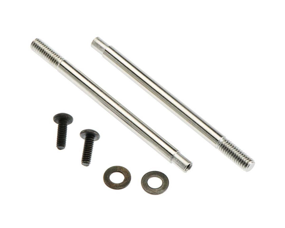 Replacement axles and hardware for RC cars, durable metal shafts with screws and washers.