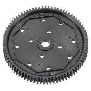 Durable black plastic RC car gear with precise teeth design.