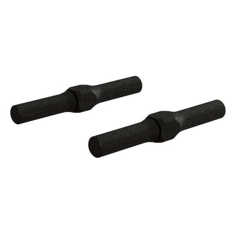 RC Car Wheel Axles. Durable black nylon RC car wheel axles for remote control vehicles, replacement parts for enhanced performance.