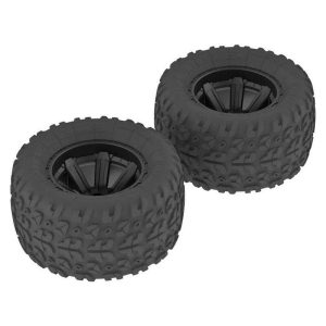 Arrma Copperhead MT Pre-Mounted Tire & Wheel - Glued Black (2)