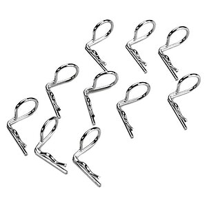 Hot Racing 90 Degree Bend Body Clips (10) (Silver) HRAAC01B08