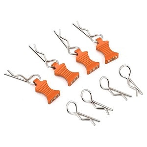Hot Racing 1/10 Aluminum EZ Pulls w/Body Clips (Orange) (4) HRAAC03EZ03