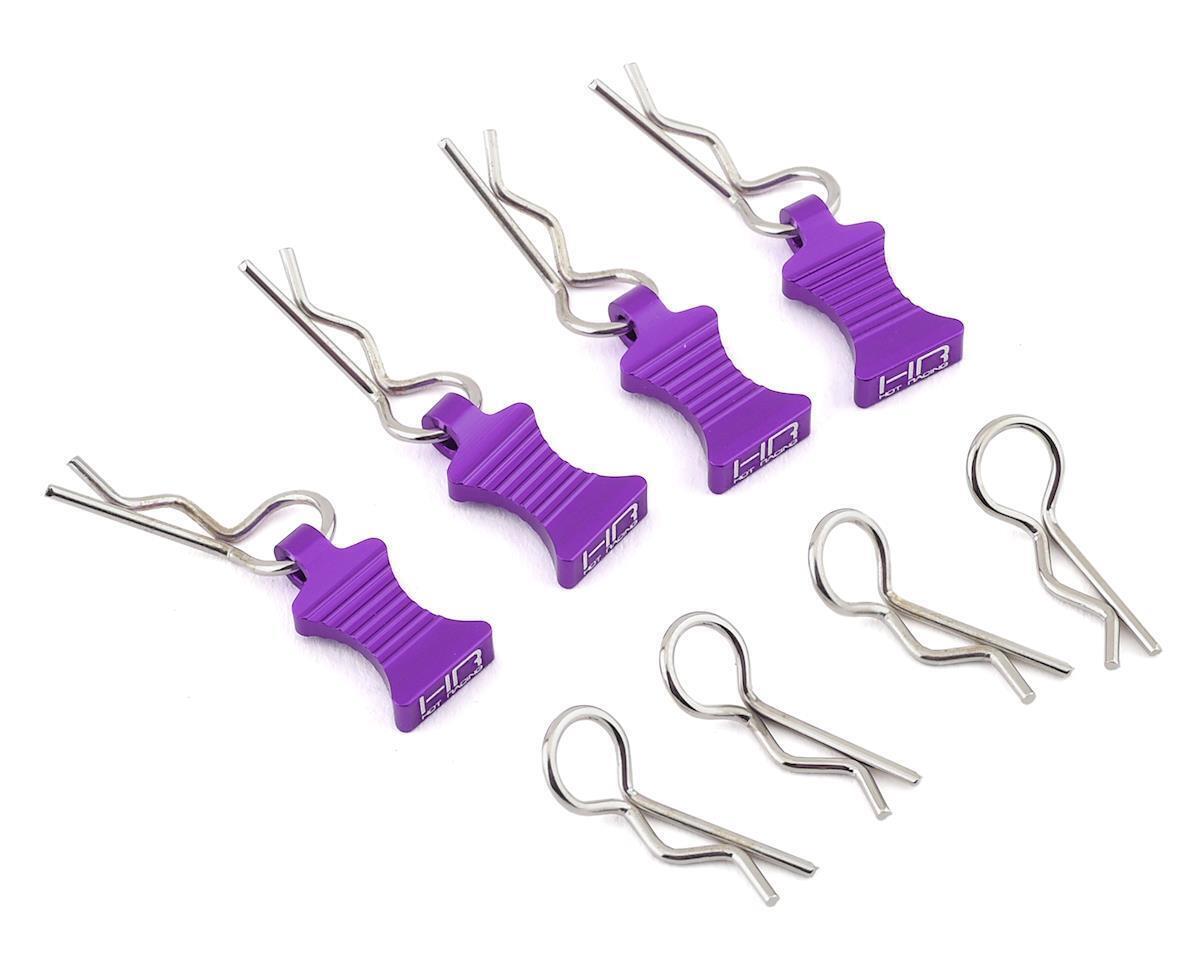 Hot Racing 1/10 Aluminum EZ Pulls w/Body Clips (Purple) (4) HRAAC03EZ07 - hraac03ez07-jpg Hot Racing 1/10 Aluminum EZ Pulls w/Body Clips (Purple) (4) HRAAC03EZ07