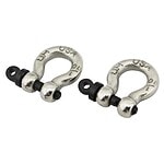 Alt: Metal RC car hook clips with black screws, ideal for remote car accessories.
