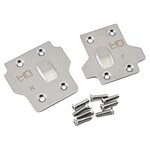 High-quality aluminum RC car mounts with screws for improved durability and performance.