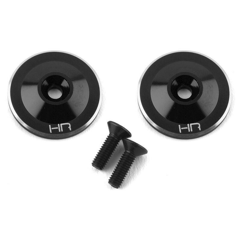 Hot Racing Aluminum Large Wing Buttons (Black) (2) HRAAON40U01