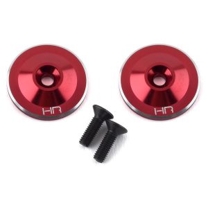 Hot Racing Aluminum Large Wing Buttons (Red) (2) HRAAON40U02