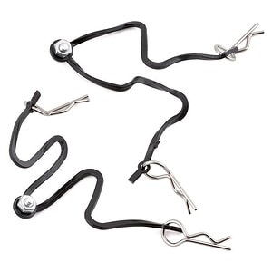 Hot Racing Body Clips w/Fastened Rubber Leash (Silver) HRABWP123B08