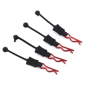 Hot Racing 1/8 Body Clip Retainers (Red) (4) HRABWP39E02