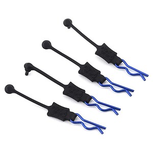 Hot Racing 1/8 Body Clip Retainers (Blue) (4) HRABWP39E06