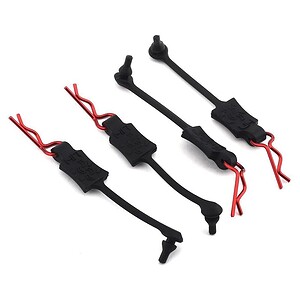 Hot Racing 1/10 Body Clip Retainers (Red) (4) HRABWP39T02